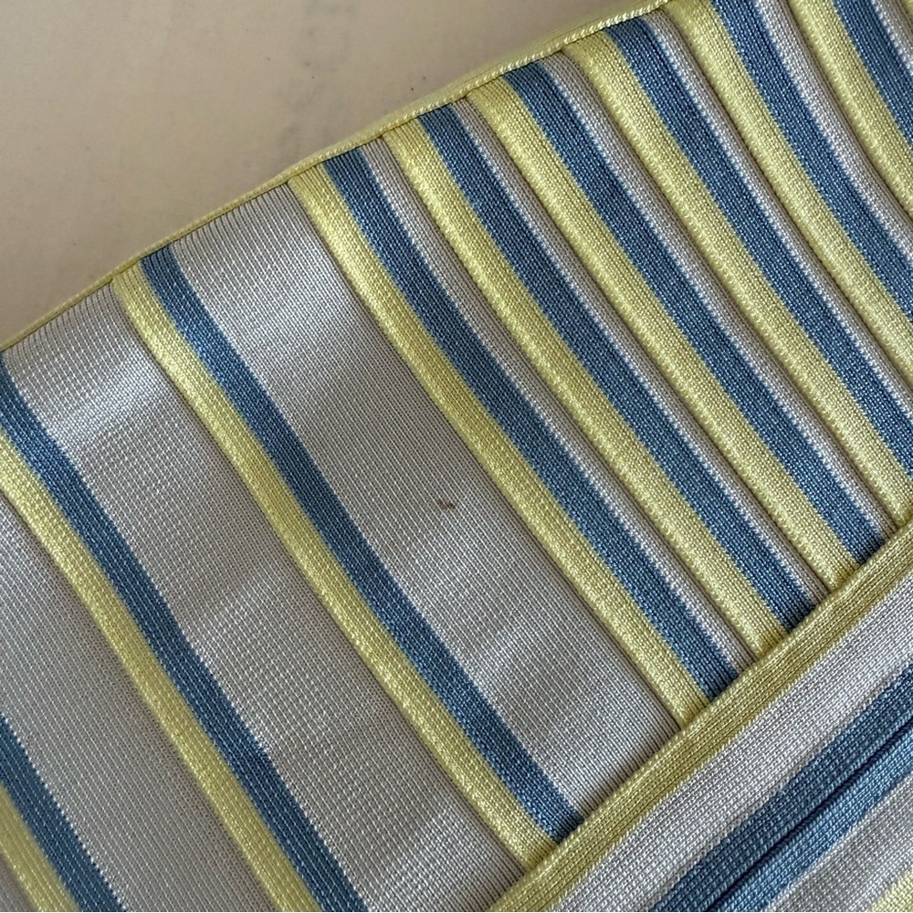 Herve Leger Blue and Yellow Striped Bandage dress - Picture 6 of 11